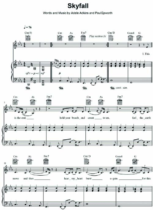 piano sheet music