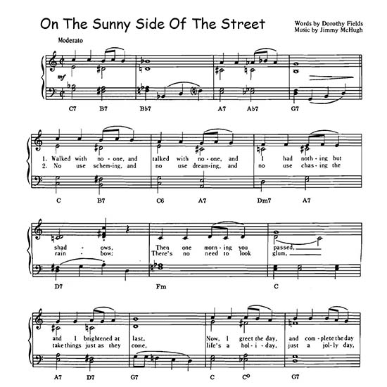 On The Sunny Side Of The Street, demo page
