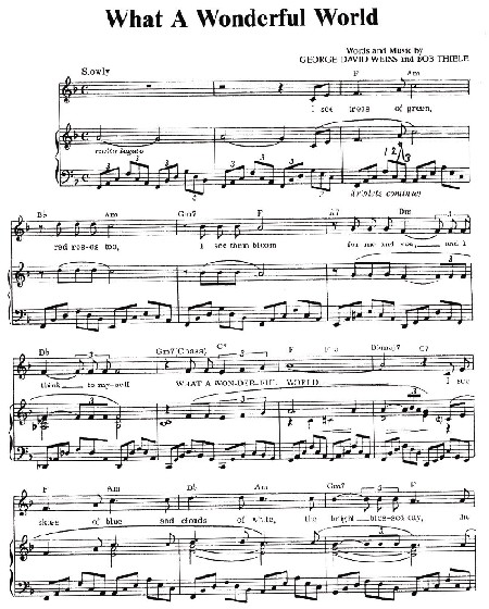 What a wonderful world – Louis Armstrong – Free Sheet Music