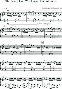 The Script feat Will.I.Am - Hall Of Fame Piano Sheet Music