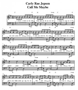 Carly Rae Jepsen - Call Me Maybe - Vocal Sheet Music 