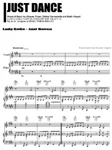 Just_Dance_Lady Gaga free sheet music, First page