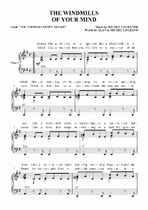 The Windmills of Your Mind Sheet Music, First page