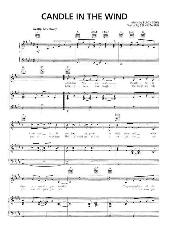 Candle in the Wind sheet music